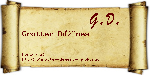 Grotter Dénes névjegykártya