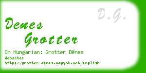 denes grotter business card